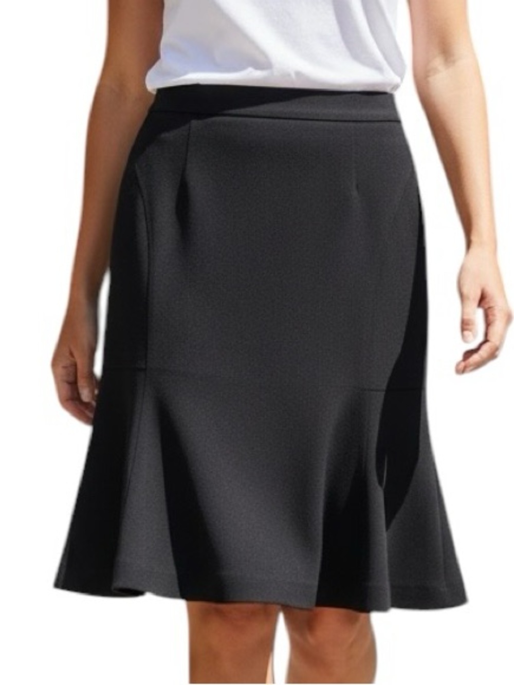 Dress Barn Black A-Line Flared Midi Skirt